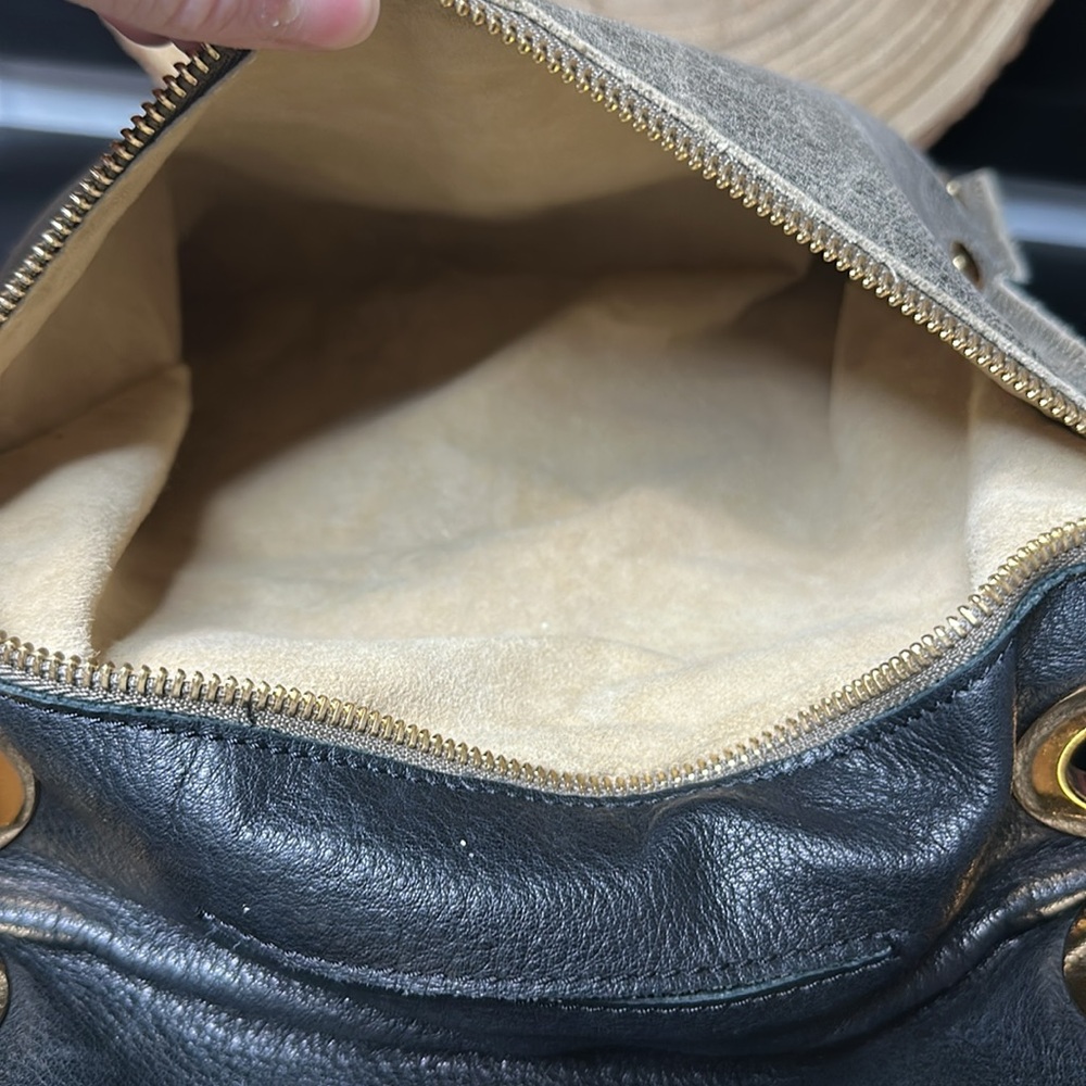 Hammitt Montana Gold Shoulder Bag Crossbody Purse Foldover Two Toned Leather - Picture 9 of 16